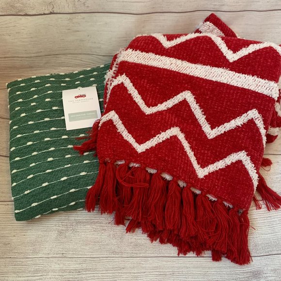 Rachel Ashwell The Farmhouse Decorative Throw Blanket 50x60" Chevron Fringe - Picture 16 of 16